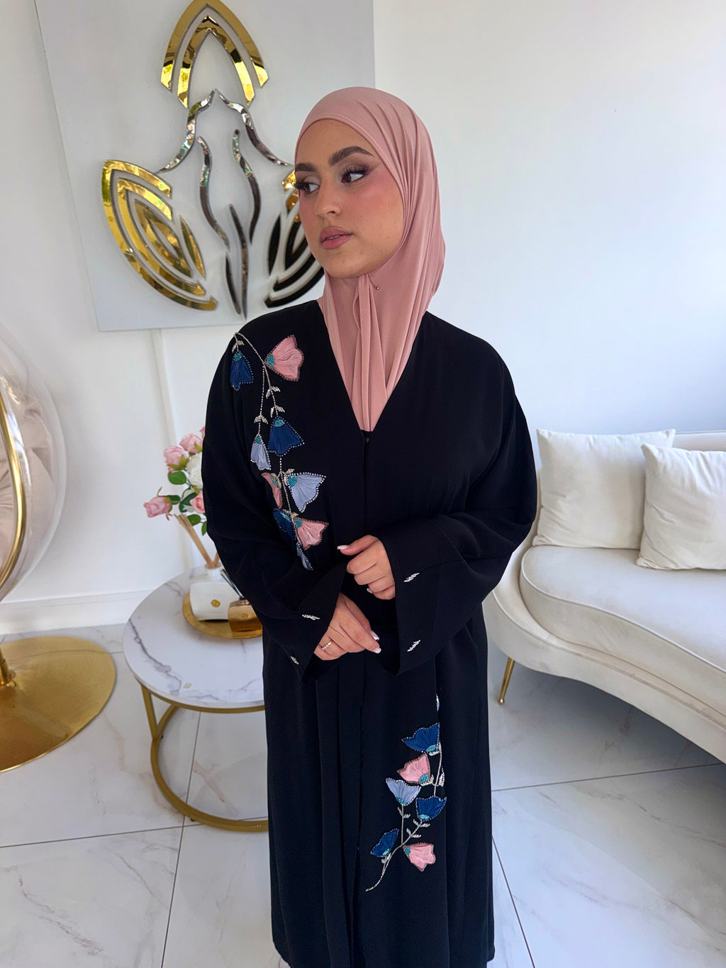 Floral abaya Pink/Blue
