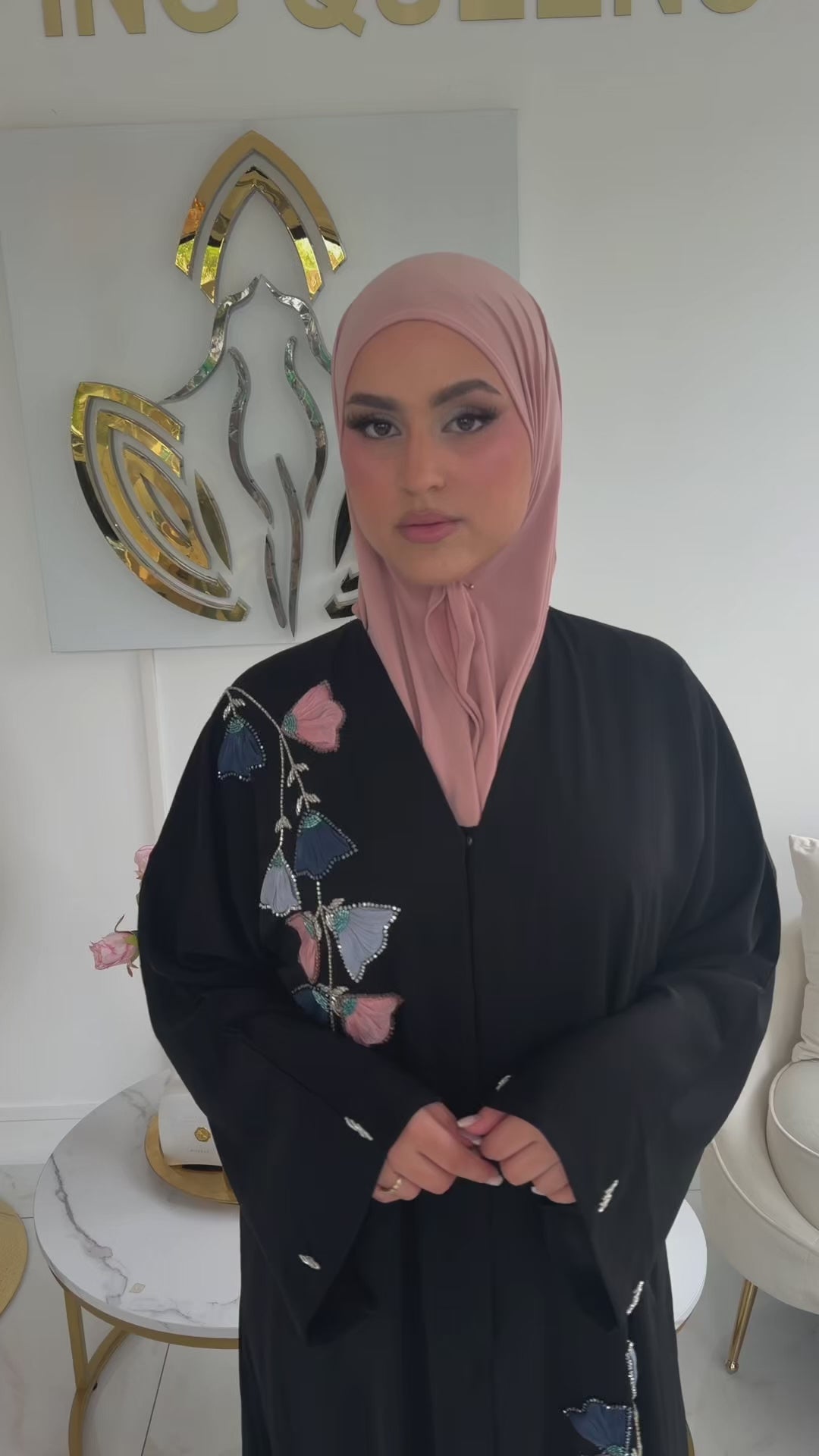 Floral abaya Pink/Blue